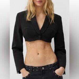 BERSHKA Black Cropped Blazer M New